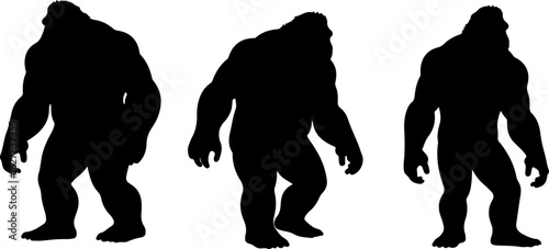 Bigfoot Silhouettes Vector Set" vector bundle