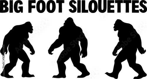 Bigfoot Silhouettes Vector Set" vector bundle