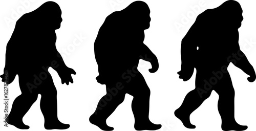 Bigfoot Silhouettes Vector Set" vector bundle