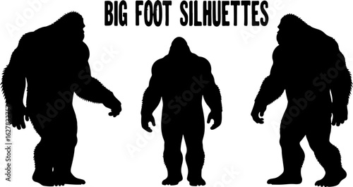 Bigfoot Silhouettes Vector Set" vector bundle