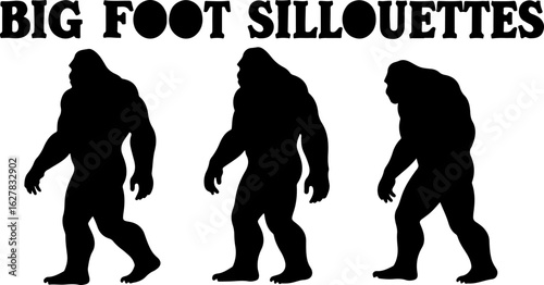 Bigfoot Silhouettes Vector Set" vector bundle