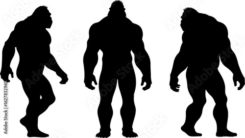 Bigfoot Silhouettes Vector Set" vector bundle