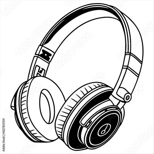 headphones on a white