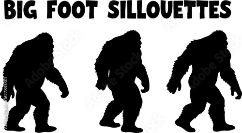 Bigfoot Silhouettes Vector Set"