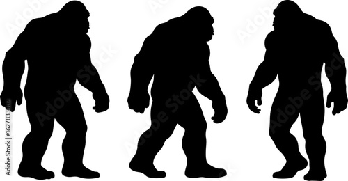 Bigfoot Silhouettes Vector Set"