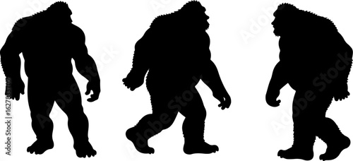 Bigfoot Silhouettes Vector Set"
