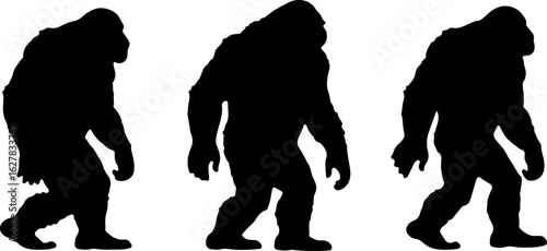 Bigfoot Silhouettes Vector Set"
