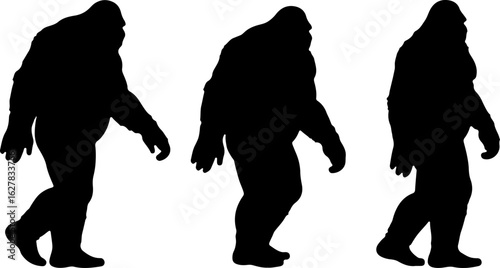 Bigfoot Silhouettes Vector Set"
