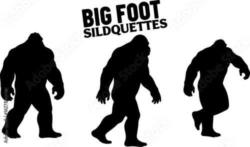 Bigfoot Silhouettes Vector Set"