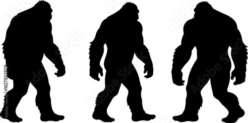 Bigfoot Silhouettes Vector Set"