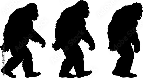 Bigfoot Silhouettes Vector Set"