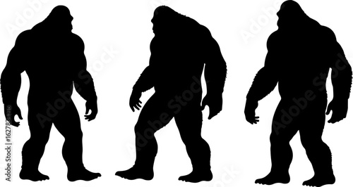 Bigfoot Silhouettes Vector Set"
