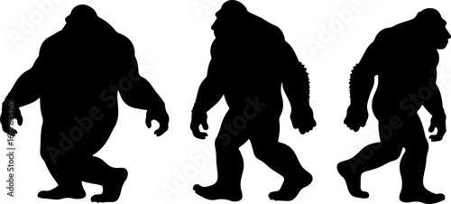 Bigfoot Silhouettes Vector Set"