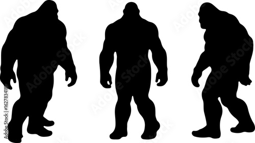 Bigfoot Silhouettes Vector Set"