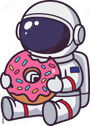 Astronaut Munching on a Donut: Sweet Space Treat