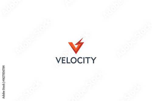 Letter V modern velocity power logo 