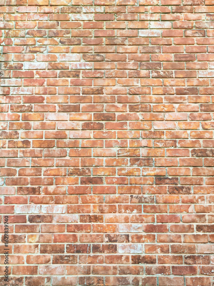 Fototapeta premium Warm textured brick wall with unique patterns and rich colors suitable for creative design layouts and backgrounds