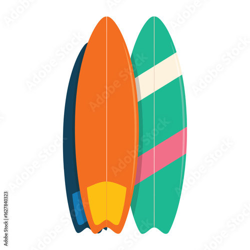 Colorful surfboards ready for the waves