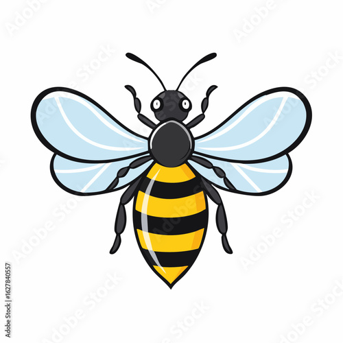 Delightful illustration of a cheerful cartoon bee, perfect for educational and decorative projects