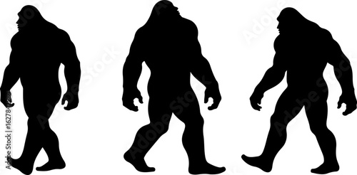 Bigfoot Silhouettes Vector Set" vector bundle