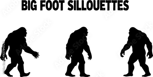 Bigfoot Silhouettes Vector Set" vector bundle