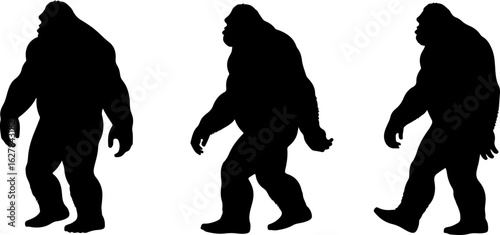 Bigfoot Silhouettes Vector Set" vector bundle