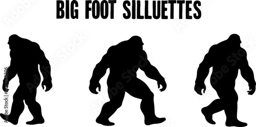 Bigfoot Silhouettes Vector Set" vector bundle
