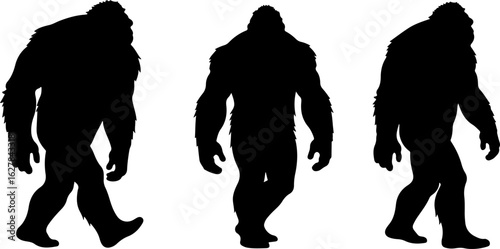 Bigfoot Silhouettes Vector Set" vector bundle
