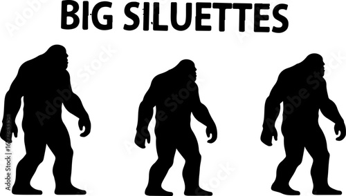 Bigfoot Silhouettes Vector Set" vector bundle
