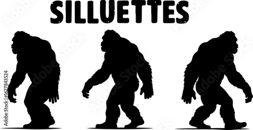 Bigfoot Silhouettes Vector Set" vector bundle