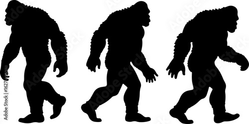 Bigfoot Silhouettes Vector Set" vector bundle