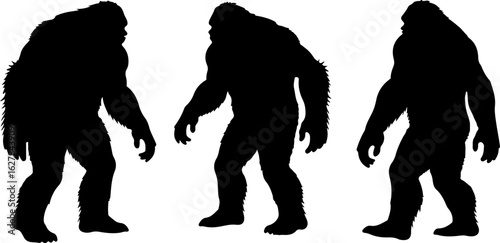 Bigfoot Silhouettes Vector Set" vector bundle