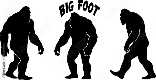 Bigfoot Silhouettes Vector Set" vector bundle