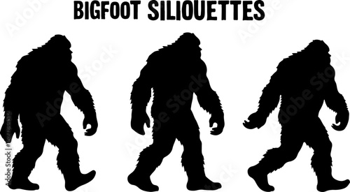 Bigfoot Silhouettes Vector Set" vector bundle