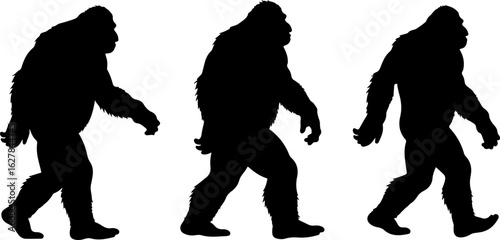 Bigfoot Silhouettes Vector Set" vector bundle