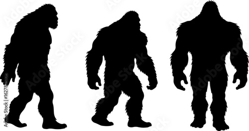 Bigfoot Silhouettes Vector Set" vector bundle