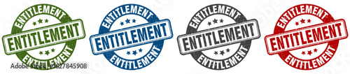 entitlement stamp. entitlement round stamp set isolated on white background