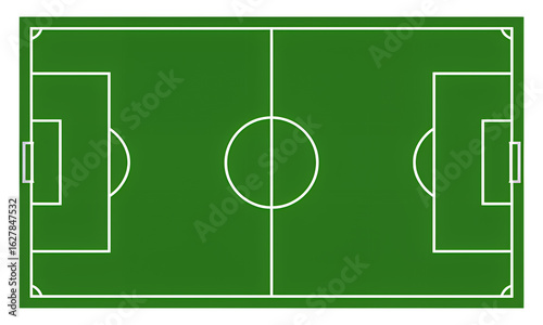 Green Soccer Field Diagram with Transparent Background, Vector Illustration for Sports Design