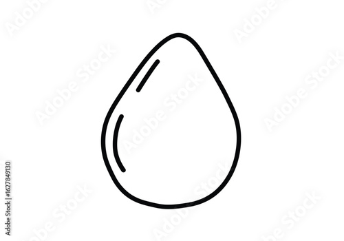 Gumdrop drawing. It is a black and white outline drawing of a classic gumdrop candy, representing a sweet, chewy, sugary confectionery treat. Vector sketch line art draw.