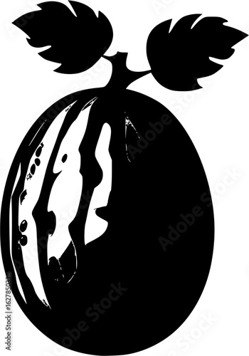 vector illustration of a silhouette of an apple and cocomelon
