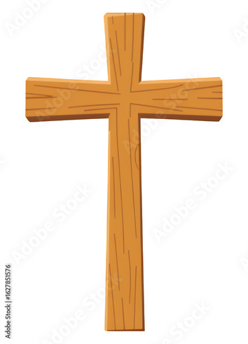 Wallpaper Mural Wooden Cross with Natural Grain, Transparent Background, 3D Realism Design Element Torontodigital.ca