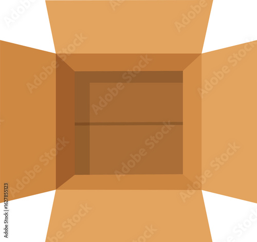 Unpack possibilities with an empty cardboard box, ready for moving, storage, or creative DIY projects