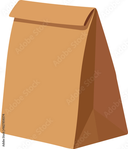 Brown paper bag ready for your lunch or groceries and errands on the go for convenience