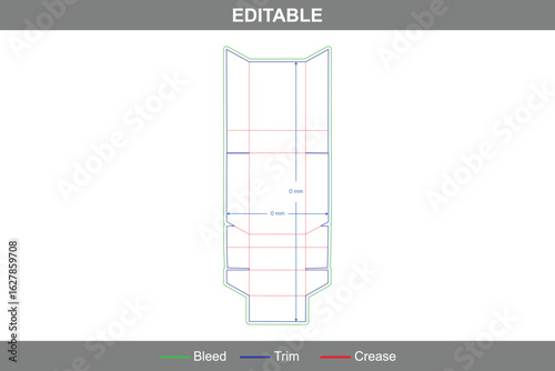 Standard cigarette box dieline with clean tuck end design featuring precise box dieline structure, die line layout, and professional dieline packaging solution