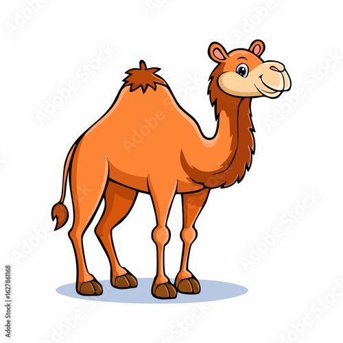 Cartoon Camel Illustration: A Playful Depiction of a Desert Animal in a Cute Style