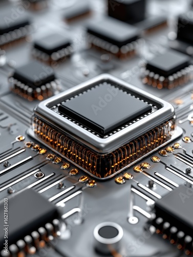 An abstract image depicting vibrant data streams flowing through a CPU, symbolizing the power of AI processing in modern computing.