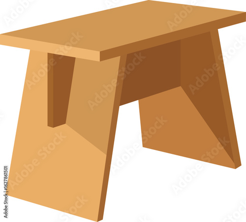 Minimalist modern wooden stool adds simple elegance to any space with its clean lines and warm tones