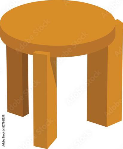 Stylish isometric stool adds a touch of modern design to any room with its vibrant orange hue