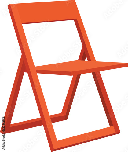 Comfortable orange folding chair ideal for events, camping, or extra seating at home, simple and modern