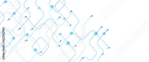 Abstract futuristic technology background. Technology background with crossed lines and dots.